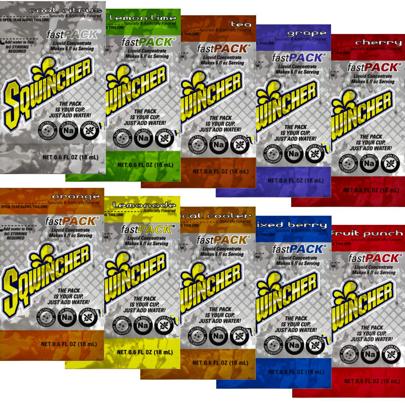 Sqwincher Fast Pack Liquid Concentrate - 6 oz. Single Serve - 200 Servings/Case