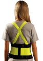 OccuNomix Mustang Hi-Viz Yellow Back Support W/Suspenders - # 611HV