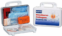 North Bloodborne Pathogen Response Kit with CPR, 16 Unit Plastic Box - # 019745-0032L