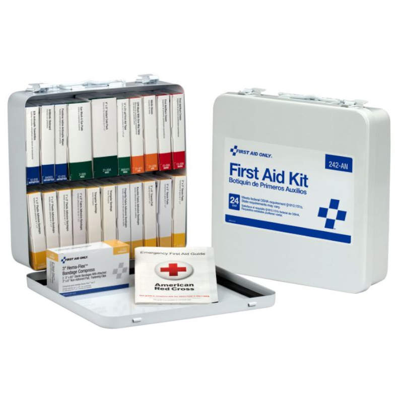 First Aid Only ANSI 24 Unit Metal 148 Piece Unitized First Aid Kit - 242-AN