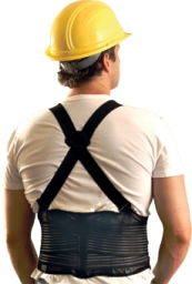OccuNomix D-LUX 4 Panel Breathable Back Support With Detatchable Suspenders - # 724
