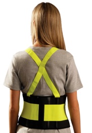 OccuNomix Mustang Hi-Viz Yellow Back Support W/Suspenders - # 611HV