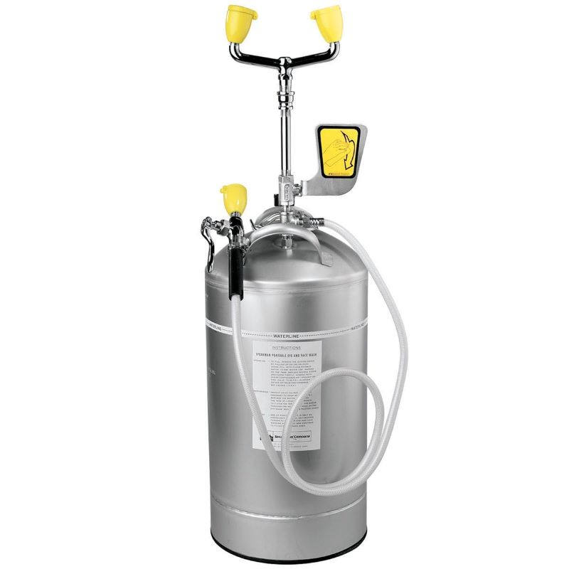 Speakman 10 Gallon Portable Eyewash Stainless Steel Tank with Drench Hose  & Twin Spray Heads