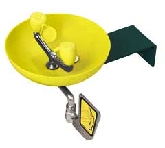 Speakman SE-495 ADA Compliant Wall Mounted Plumbed Eye/Face Wash with Yellow Plastic Bowl