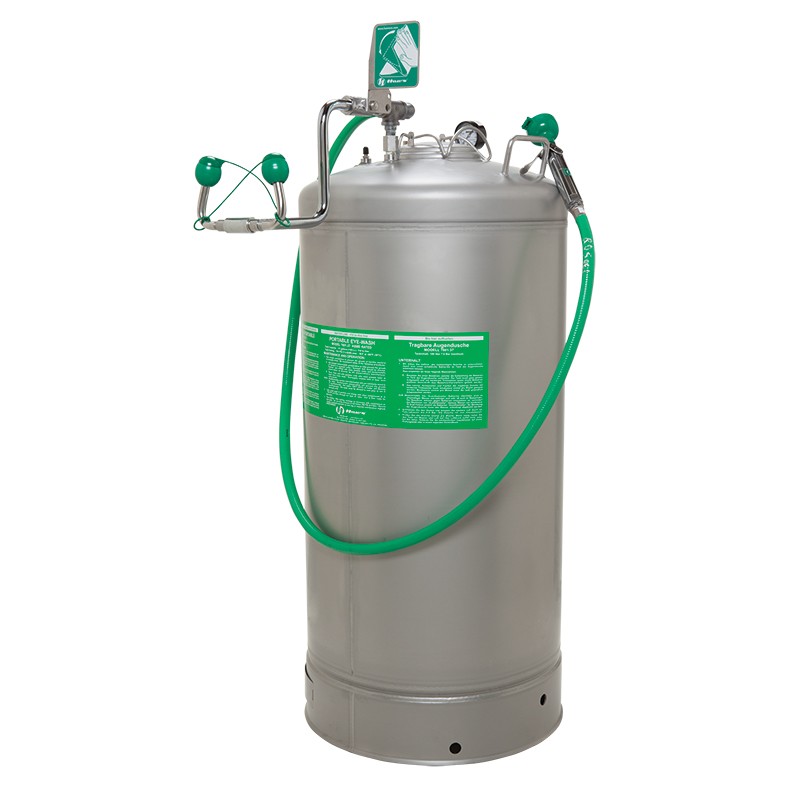 Haws 37 Gallon Portable Stainless Steel Eyewash Tank With Body Spray - 7601.37