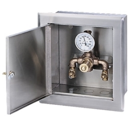 Speakman SE-374 Single Element Thermostatic Mixing Valve With Surface Mounted Enamel Coated Cabinet
