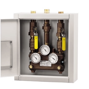 Speakman SE-354 Thermostatic Mixing Valve for Three Showers or Eyewashes With Cabinet and Valves