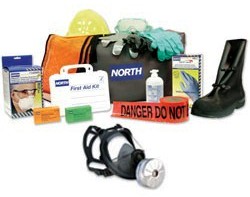 North 130001NS Basic Incident Response PPE Kit, with Gas Mask and NBC Canister, Size Small