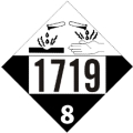 DOT Placard - Caustic Alkali Liquid, N.O.S. - UN1719