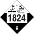 DOT Placard - Sodium Hydroxide Solution - UN1824