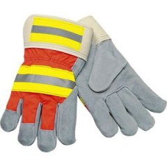 Luminator Leather Glove - Select Split Cow Leather Palm Reflective Glove - 1 Dozen