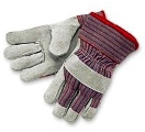 Split Shoulder Leather Glove, Leather Palm, Starched Safety Cuff - 1 Dozen