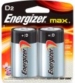 Energizer D Max Alkaline Battery 2/pk