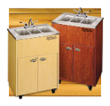 Triple Stainless Steel Basin, Maple Color
