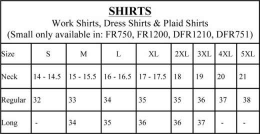 Fr Size Chart