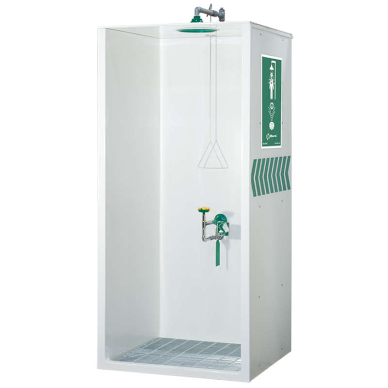 Haws Enclosed Fiberglass Barrier Free Emergency Shower With Eye/Face Wash 8605WC