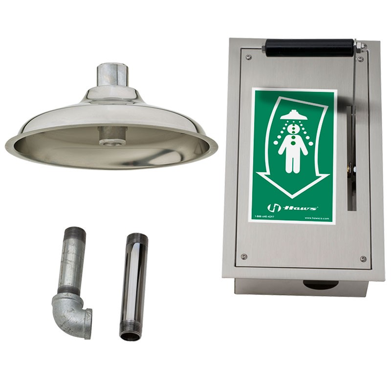Haws 8164 Flush to Ceiling-Mounted Emergency Drench Shower