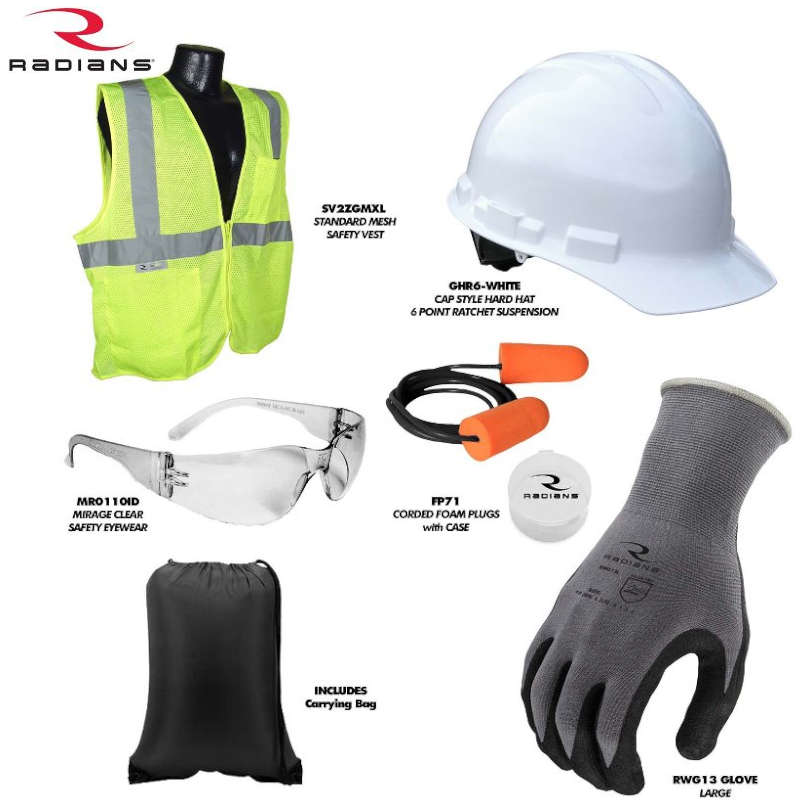Radians PPE Deluxe Starter Kit with Carrying Bag - RNHK6