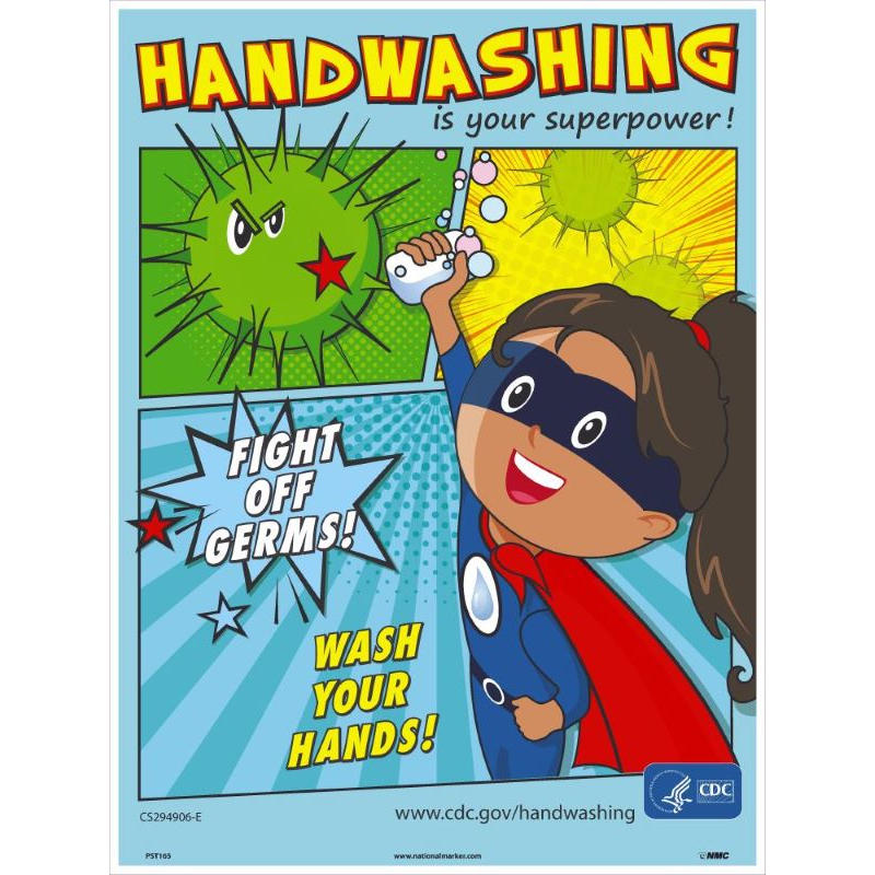 HANDWASHING IS YOUR SUPERPOWER - GIRL POSTER
