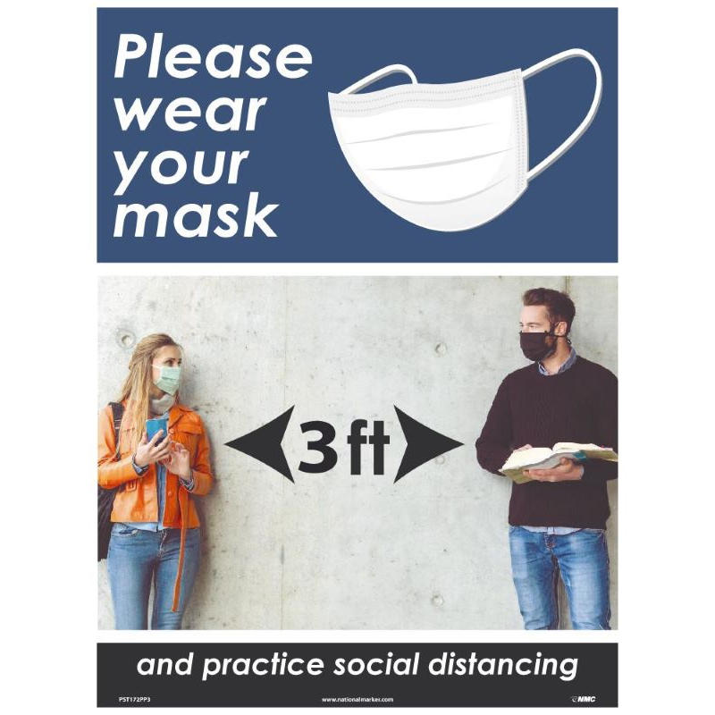 PLEASE WEAR YOUR MASK, 3FT, POSTER