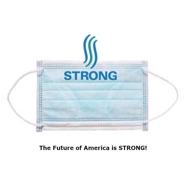 Strong 5305 Made in USA Procedure Mask with Plastic Nosebar - 900 Count