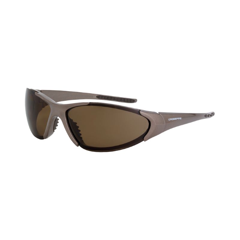 Radians 181813 Crossfire Core Premium Safety Eyewear - Mocha Brown Frame - Polarized Lens