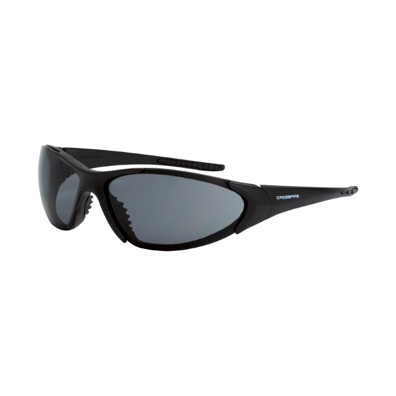 Radians 1821 Crossfire Core Premium Safety Eyewear - Matte Black Frame - Smoke Lens