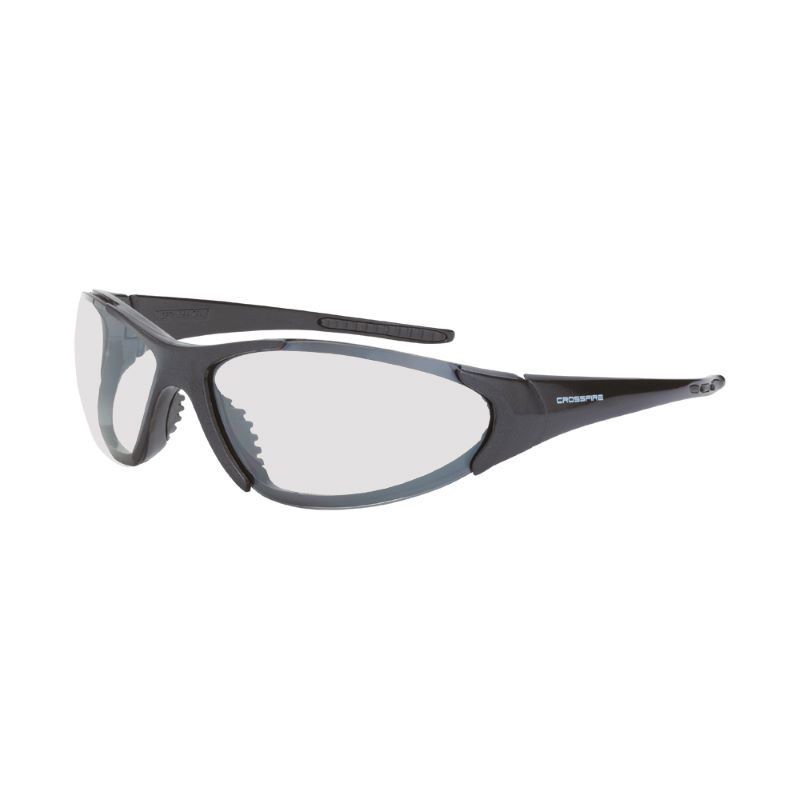 Radians 18615 Crossfire Core Premium Safety Eyewear - Shiny Black Frame - Indoor/Outdoor Lens