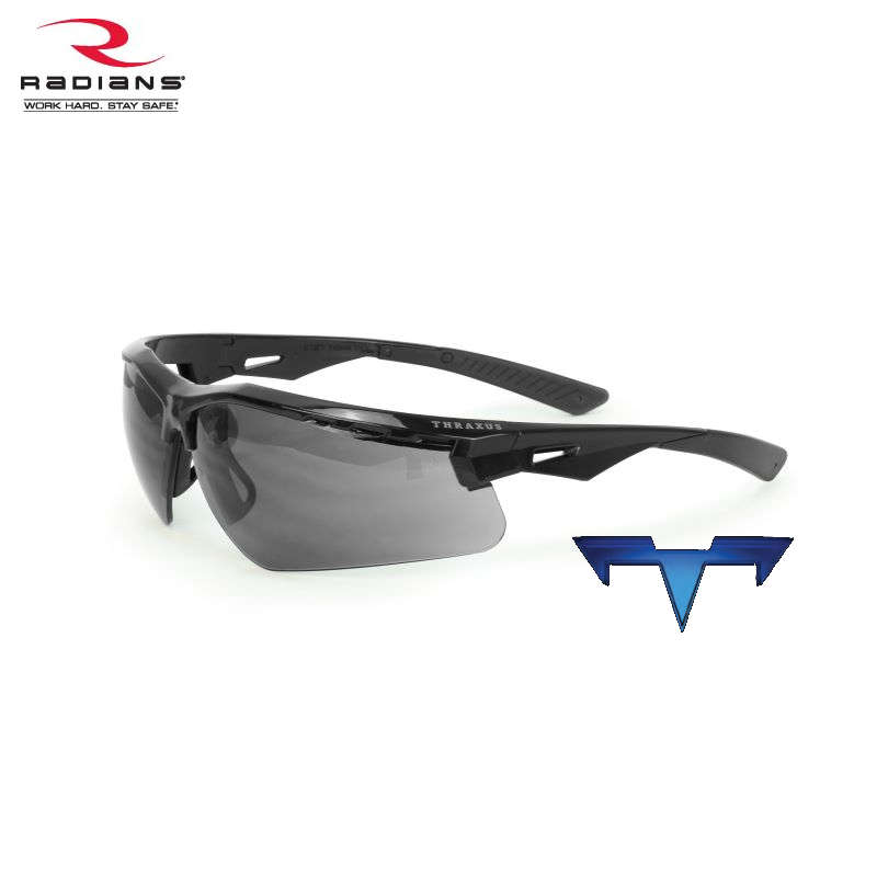 Radians TXC1-20ID Thraxus™ Safety Eyewear - Black Frame - Smoke Lens