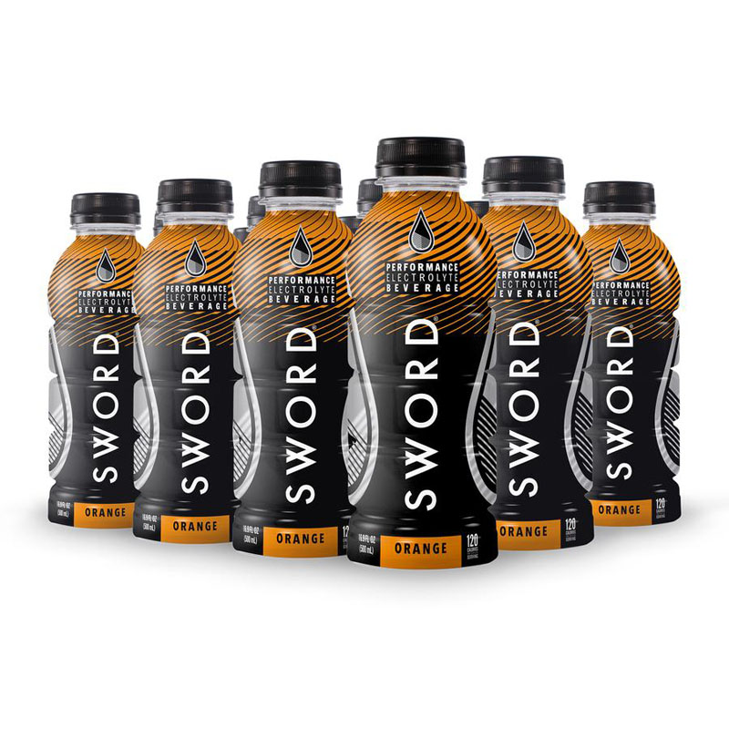 SWORD Performance Electrolyte Hydration Ready-To-Drink Bottles, Orange Flavor