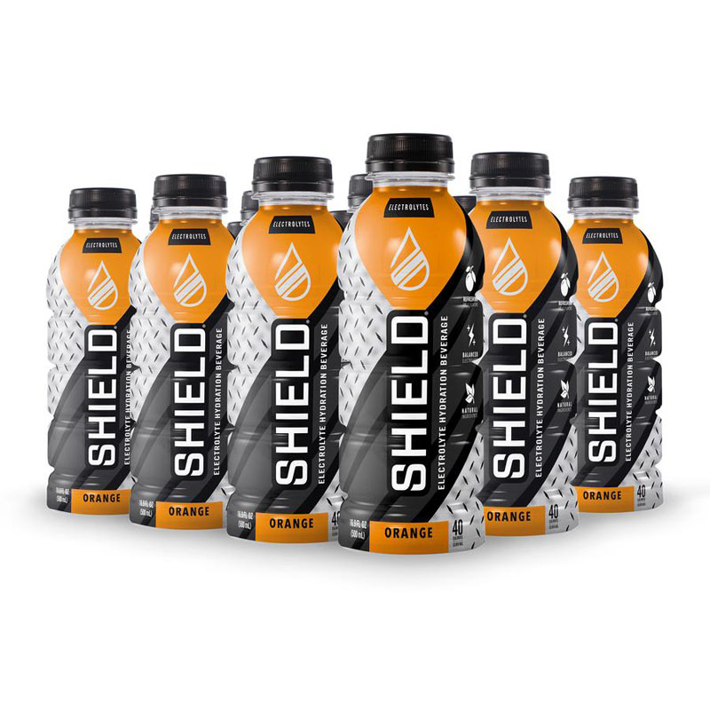 Shield Electrolyte Hydration Ready-To-Drink Bottles, Orange Flavor