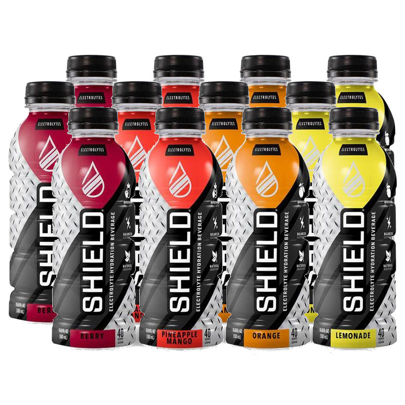Shield Electrolyte Hydration Ready-To-Drink Bottles, Mixed Flavors