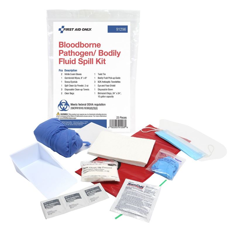 First Aid Only 91296 Bloodborne Pathogen Body Fluid Spill Kit, Pack of 12