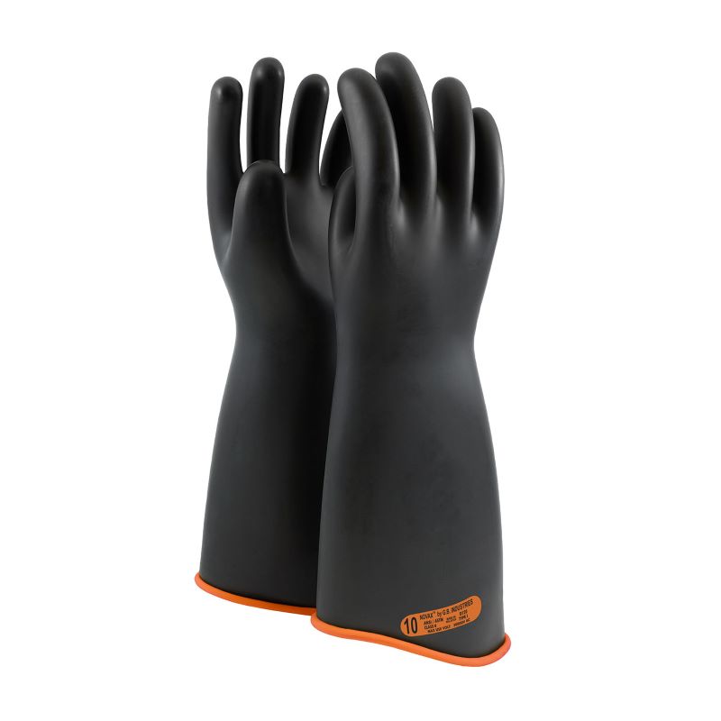 PIP NOVAX 158-4-18 Class 4 Rubber Insulating Glove Contour Cuff - 18", Black w/Orange Inner, 1 Pair