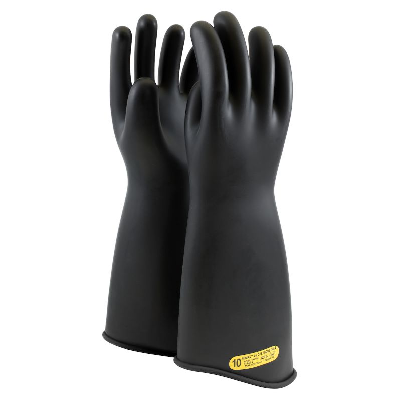 PIP NOVAX 163-2-18 Class 2 Rubber Insulating Glove Contour Cuff - 18", Black, 1 Pair