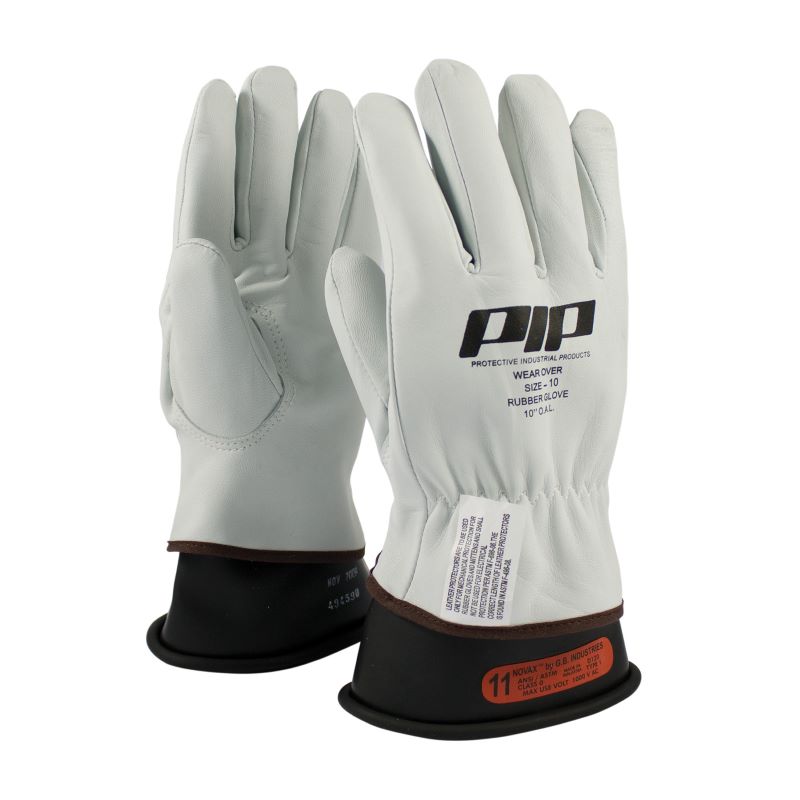 PIP Leather Glove Protector 148-1000 Top Grain Goatskin for Novax Class 00-0 Gloves - Driver's Style - 1 Dozen Pair
