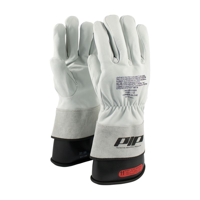 PIP Leather Glove Protector 148-2000 Top Grain Goatskin for Novax Class 00-0 Gloves - Split Gauntlet - 1 Dozen Pair
