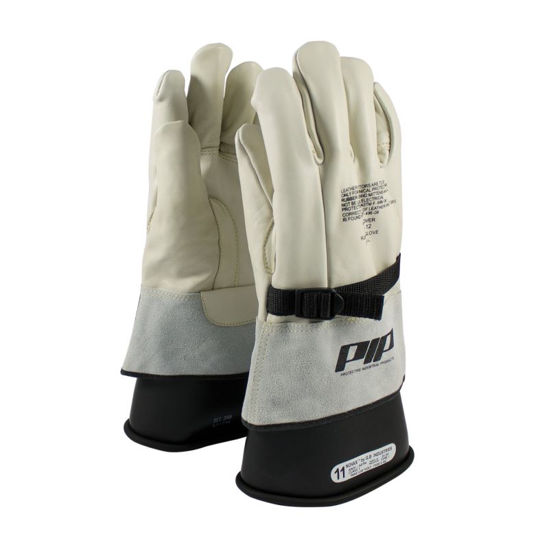 PIP Leather Glove Protector 148-4000 Top Grain Cowhide for Novax Class 1-2 Gloves - Split Gauntlet - 1 Dozen Pair