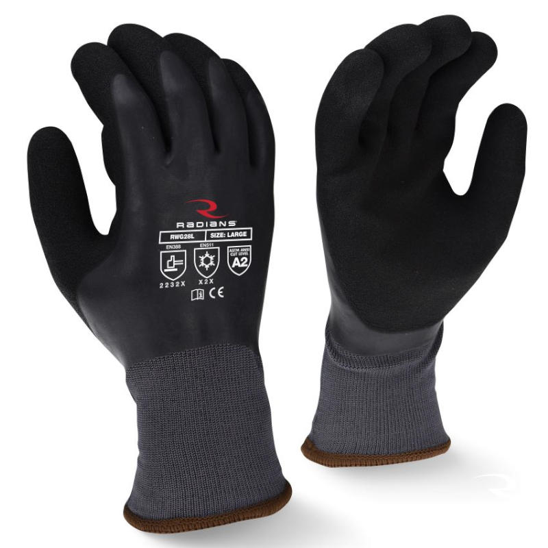 Radians RWG28 Cut Protection Level A2 Dipped Waterproof Winter Gripper Glove, 1 Dozen