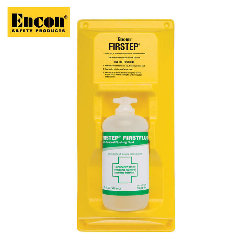 Encon 01110786 FIRSTEP, FIRSTFLUSH Single 32oz. Bottle Eyewash Station