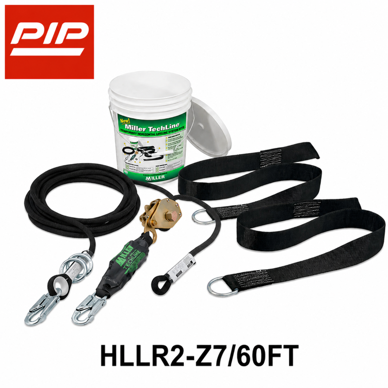 Miller HLLR2-Z7/60FT TechLine 60 ft horizontal lifeline system with rope, straps, and hardware kit