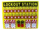 Lockout Tagout Station Large W/High Visiblity Acrylic Board