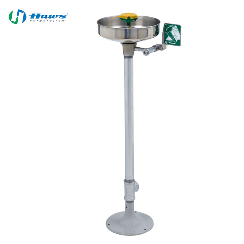 Haws Axion MSR Stainless Pedestal Mounted Eyewash With Floor Flange - 7361-7461