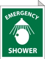 Emergency Shower Double Faced Fianged Sign, 10" x 8", Rigid Plastic