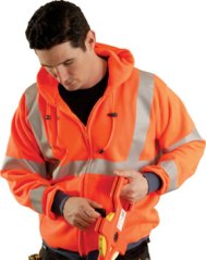 Occunomix Premium Wicking Class 3 High Viz Zip-Up Hoodie Sweatshirt