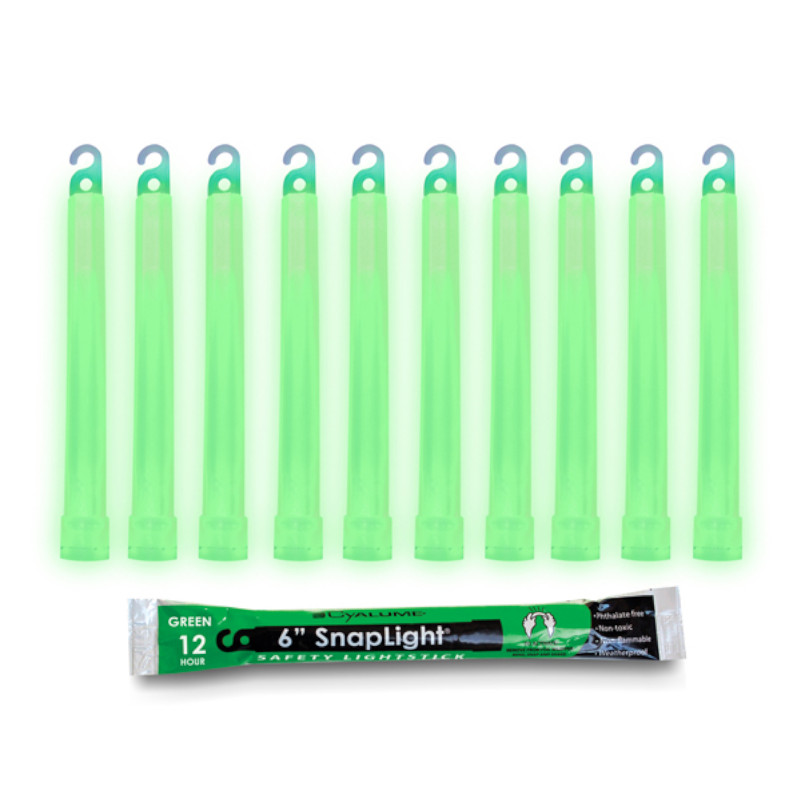 Cyalume Snaplight Green 12 Hour LightSticks, 9-080018 - Case of 100, 10/10pks