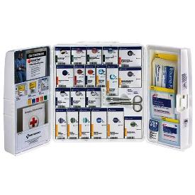 Smart Compliance 50 Person Plastic First Aid Cabinet with Meds