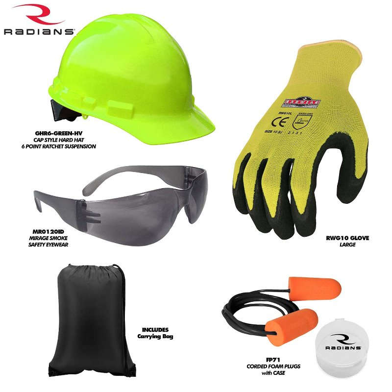 Radians RNHK7 PPE Economy Hi Viz Starter Kit with Carrying Bag