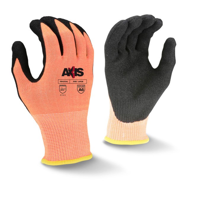 Radians RWG559M AXIS Cut Level 6 Sandy Nitrile Coated Glove, Medium, Case of 120