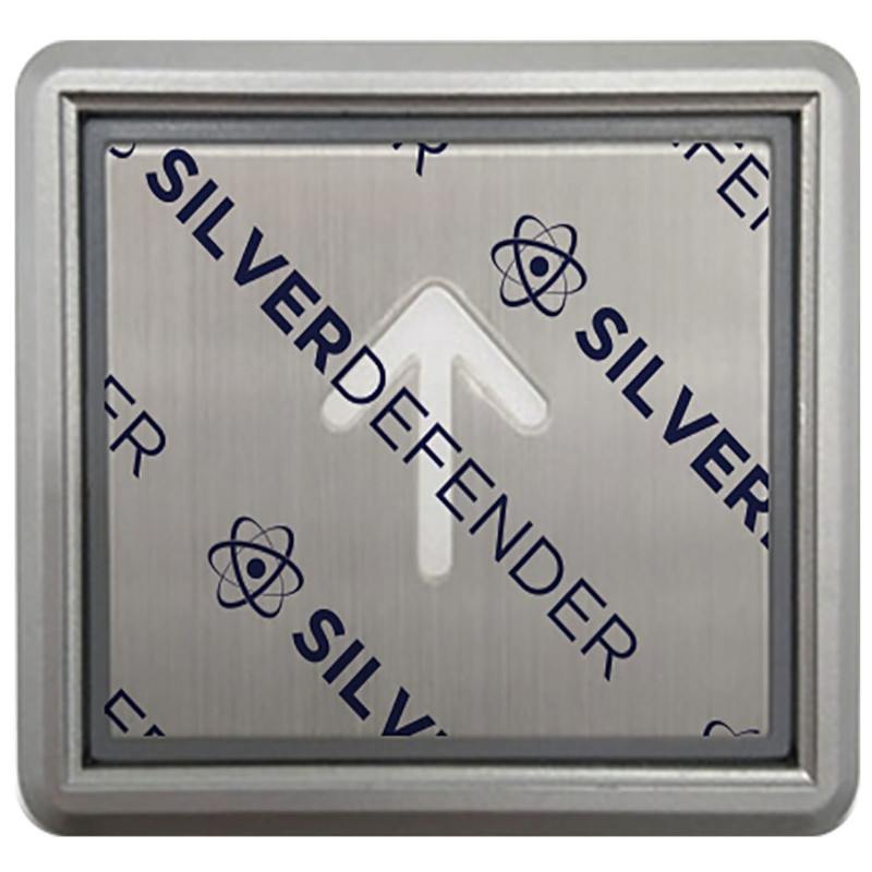Silver Defender Square Elevator Buttons Antimicrobial Protected Film